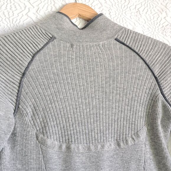 Title Nine Merino Wool Blend Full Zip Sweater Gray Women’s Medium Outdoor Jacket - Picture 12 of 13
